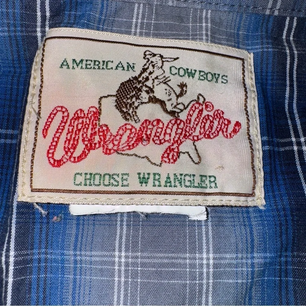 Wrangler Men’s XL Blue Plaid Western Snap Shirt Long Sleeve Cowboy Style